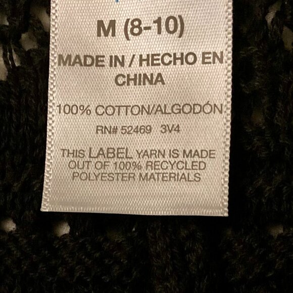 NWT, SZ M, 100% COTTON Crochet Swim Cover Up SHORTS, Black - Picture 4 of 4